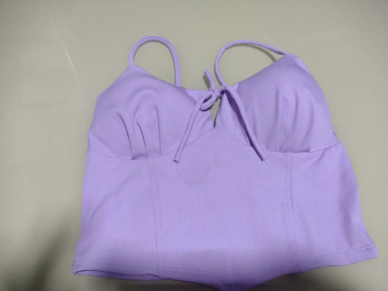 Top Cropped Lilás com Amarração