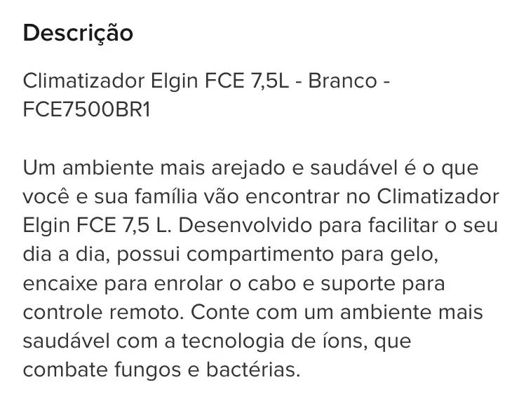 Climatizador portátil Elgin seminovo  - Foto 5