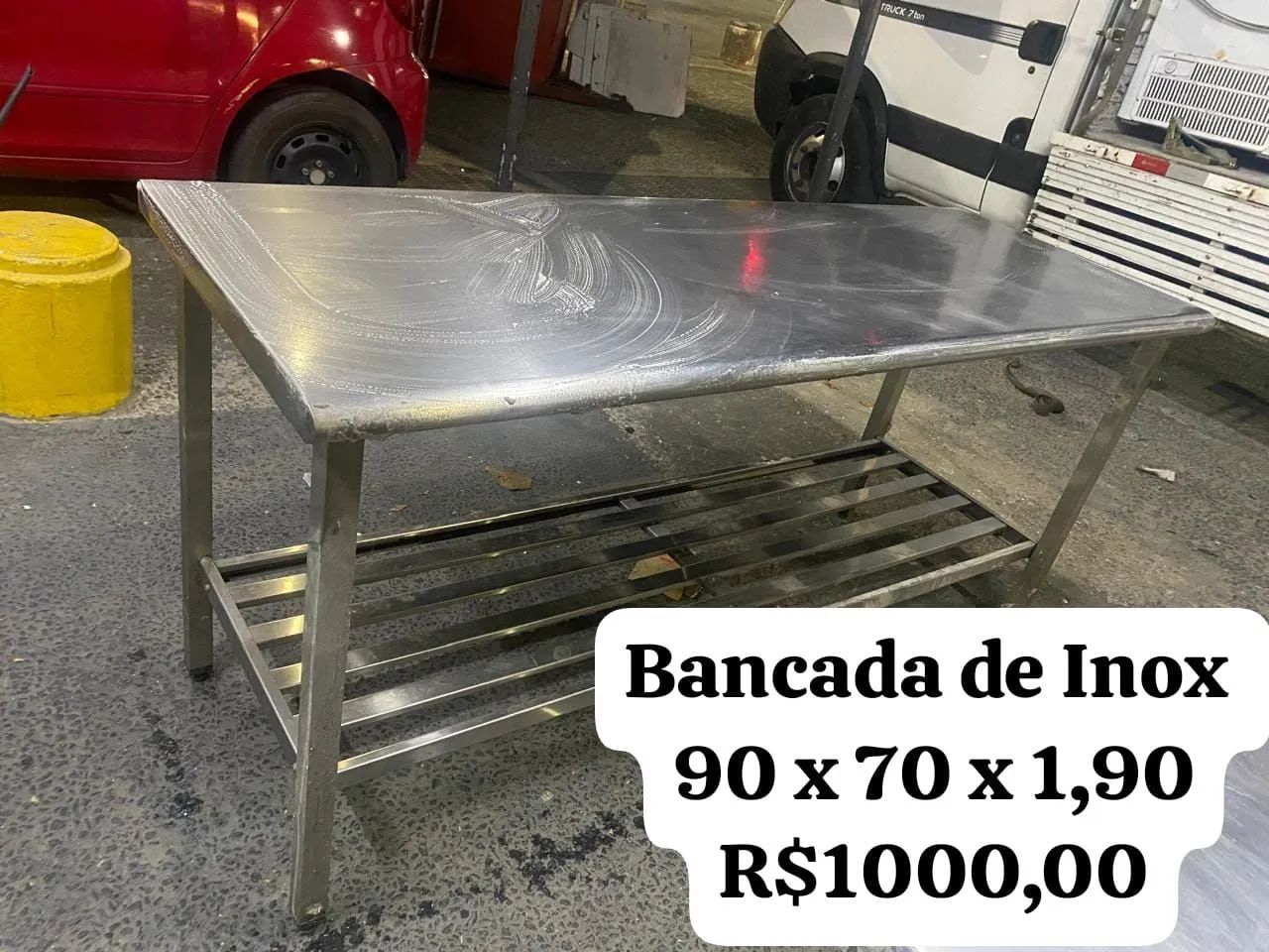 Bancada de Inox 90 X 70 X 1,90