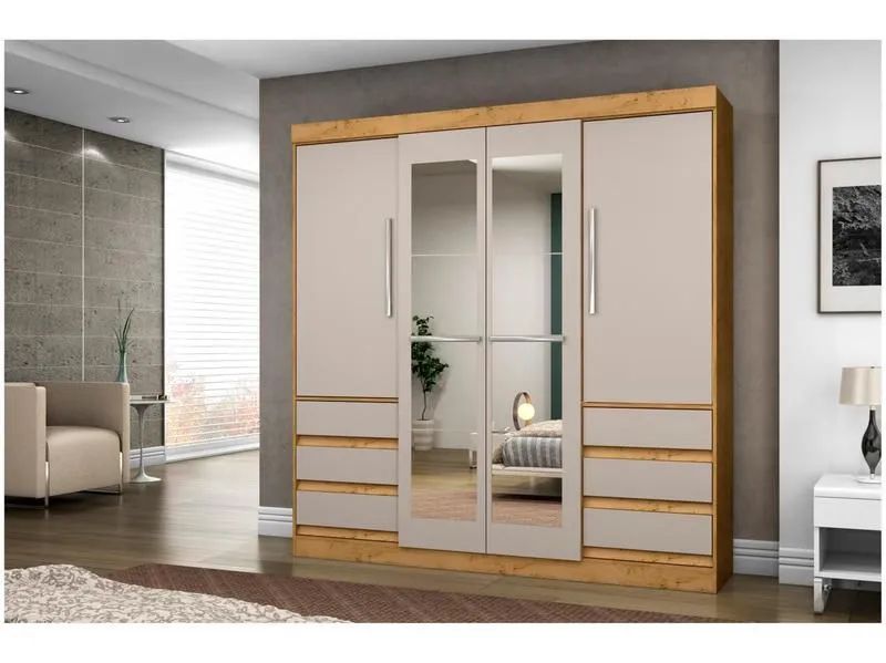Guarda-Roupa com Espelho e 3 Gavetas - Foto 3