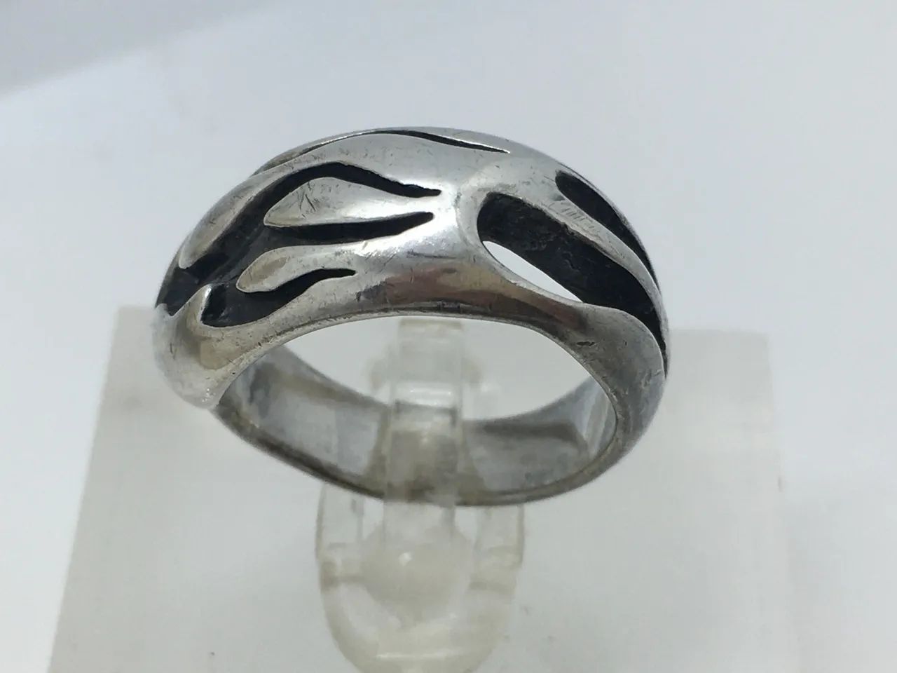 Anel de prata 925 com design tribal moderno - Foto 2