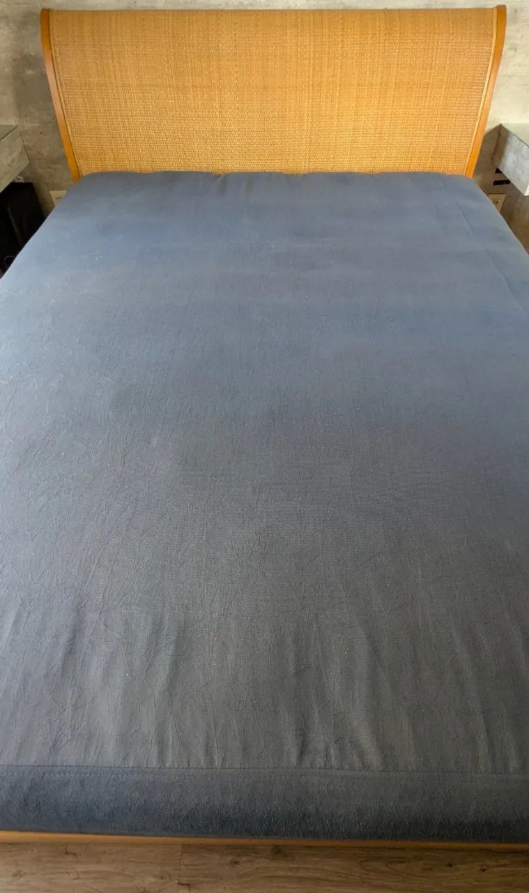 Cama Queen Saccaro com cabeceira em palha - Foto 4