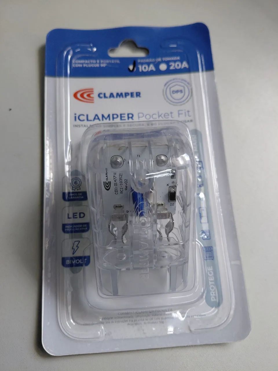 iClamper Pocket Fit - Protetor contra descargas 10A 2P 