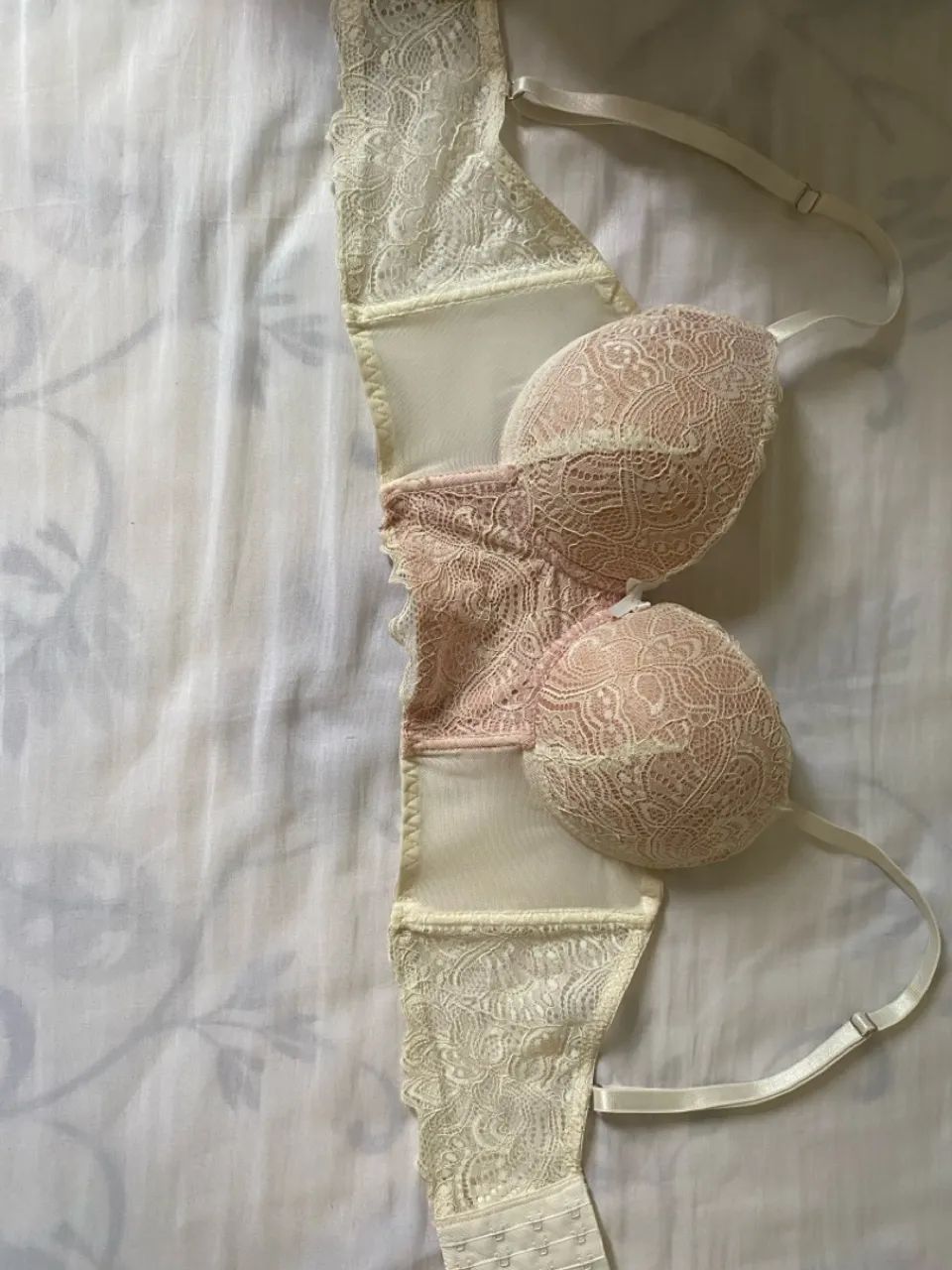 Corset rendado nude e bege - Foto 4