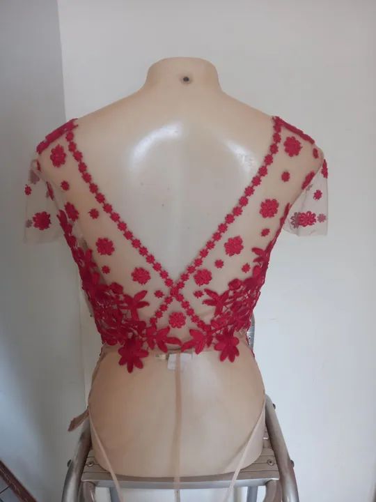 Body de renda vermelha - Foto 3