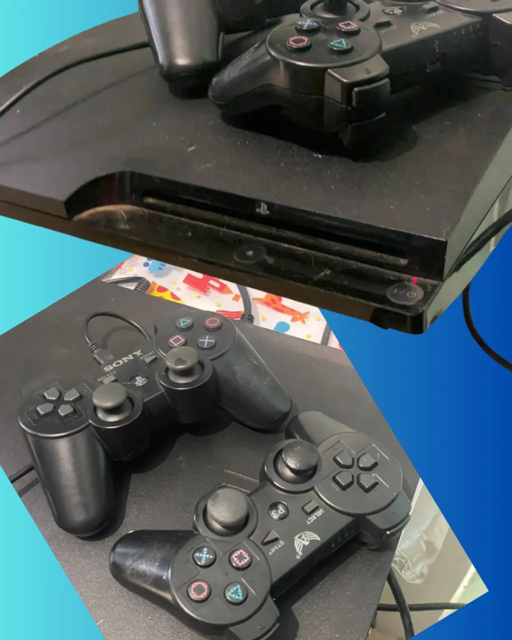 PS3 Fat 250gb Desbloqueado com jogos e 2 controles - Foto 2