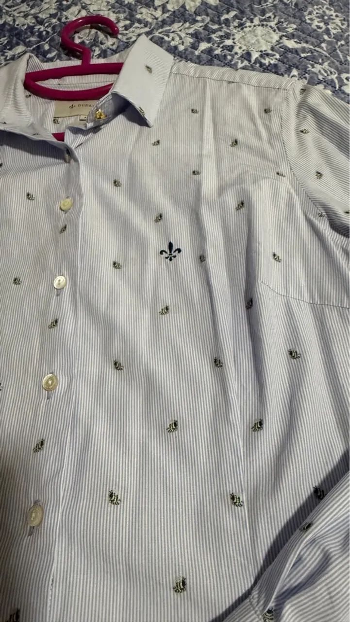 Camisa dudalina listrada com bordado original 