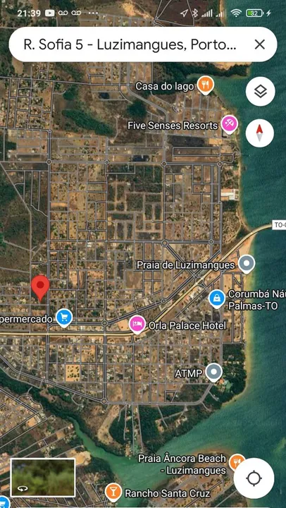 Lote de esquina, a 200mts da TO 080 e 500mts da praia de Luzimangues