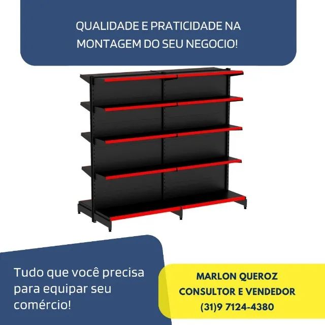 Gondola de Centro Preta Polar 5 Bandejas