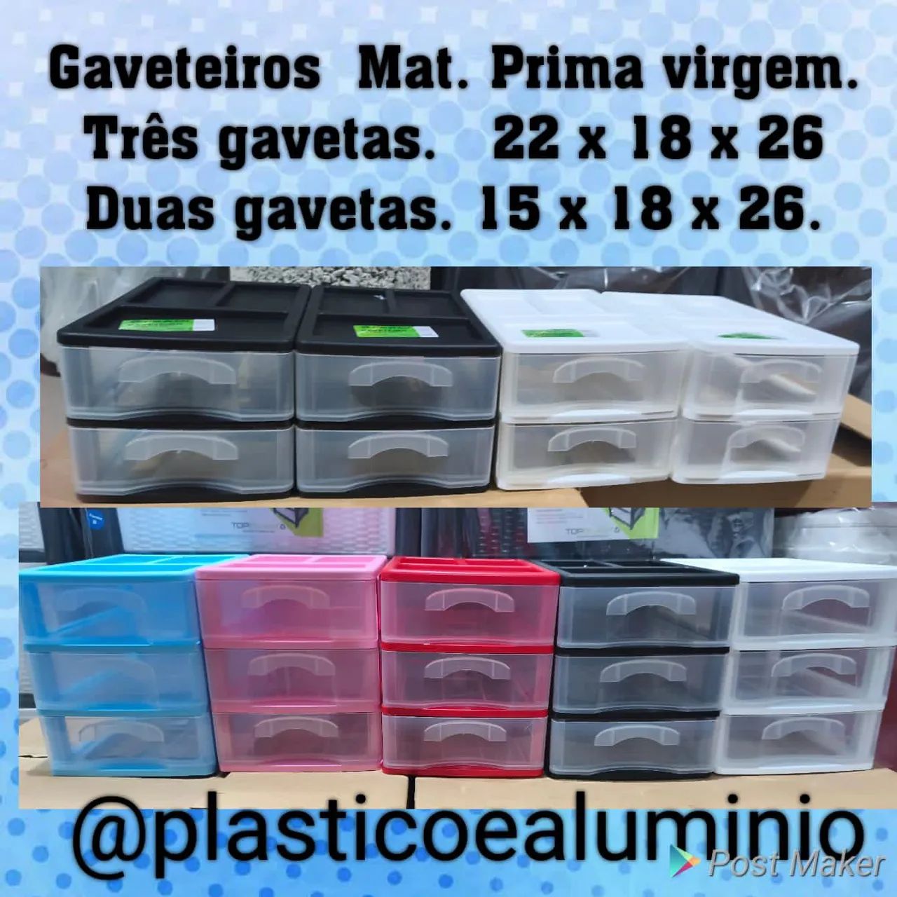 Gaveteiro de plástico 