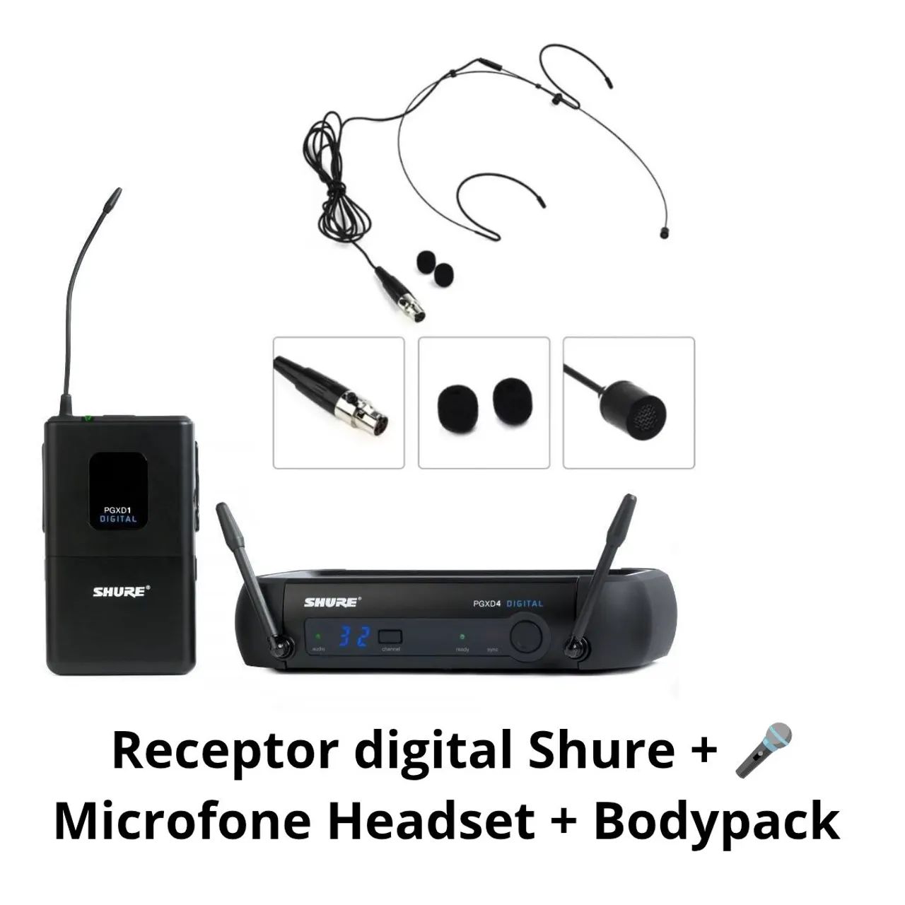 Microfone Shure pgxd ( receptor+ microfone headset+ bodypack 