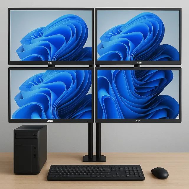 Computador Completo Intel i7-4770S | Placa de vídeo GTX 1050 | SSD 480GB | 4 Monitores AOC