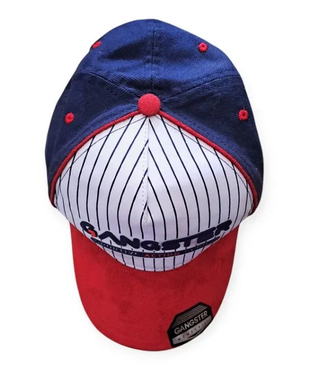 Boné Gangster (Azul, Branco e Vermelho) - Tamanho Único - Foto 2
