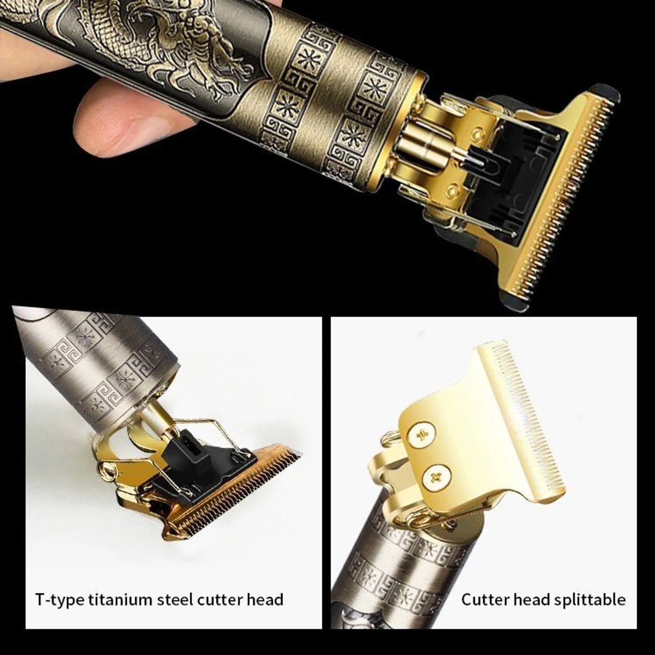 Máquina de Cortar Cabelo Profissional - Design Dragão - Recarregável - Foto 4