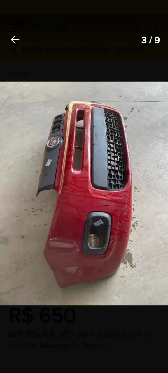 Para-choque Dianteiro Vermelho