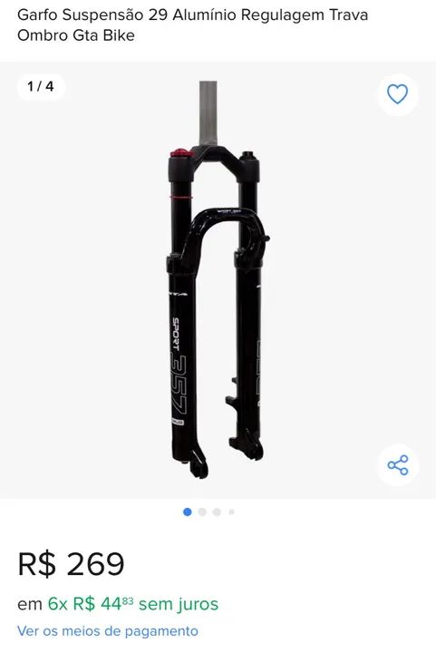 Garfo Suspensão 29 Alumínio Regulagem Trava Ombro Gta Bike