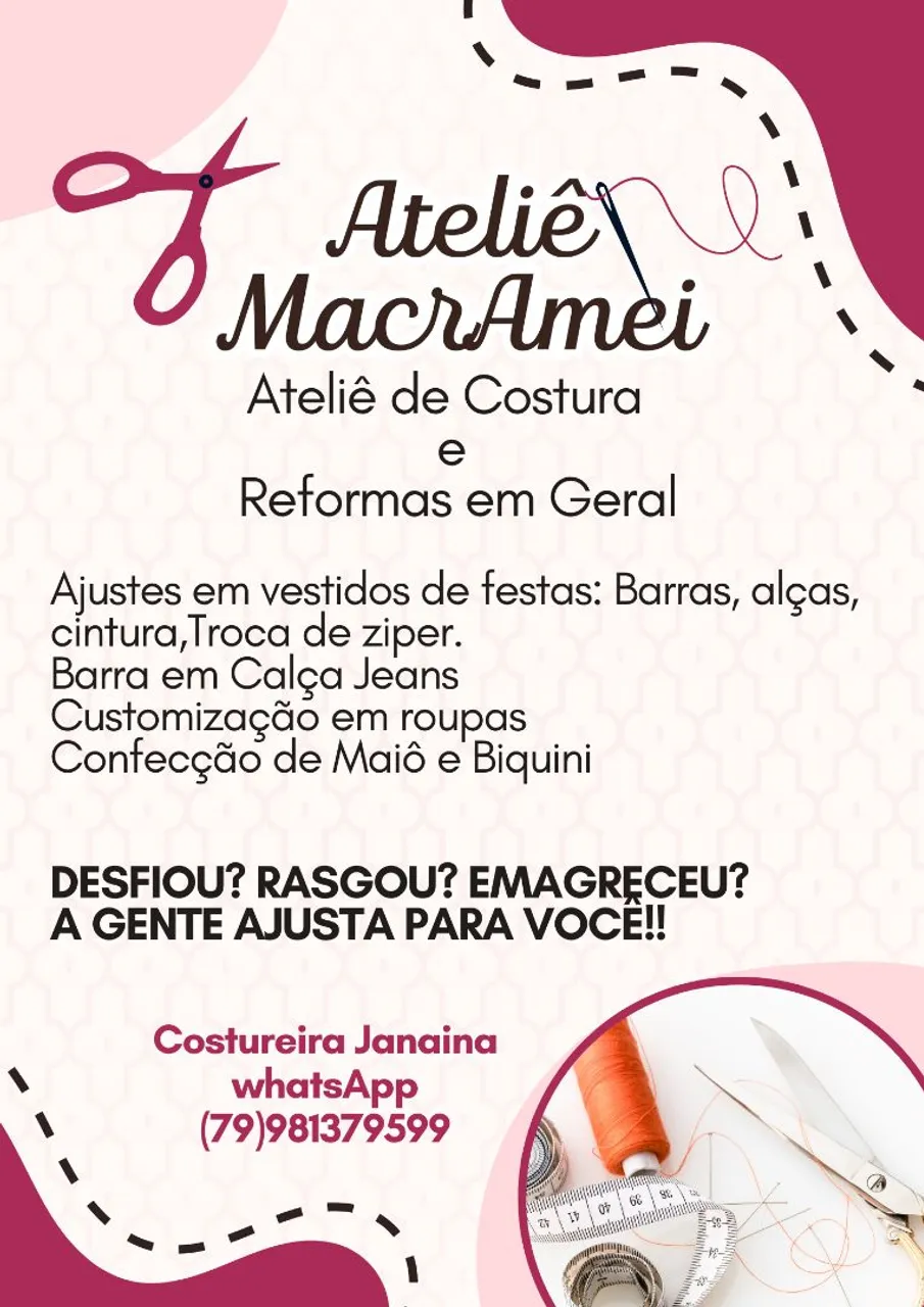 Ateliê MacrAmei - Costura e Reformas em Geral