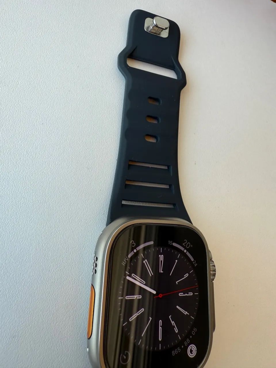Pulseira Apple Watch Ultra  de Silicone Alta Resistência Preta - Foto 4