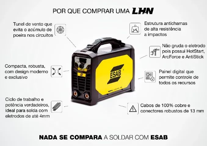 Máquina de Solda Inversora ESAB Rogue LHN 242i - 220V - Foto 3