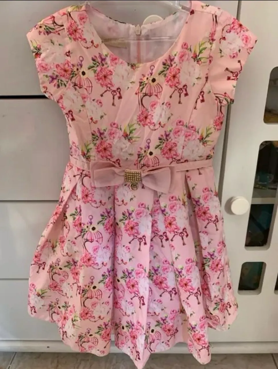 Vestido Infantil Floral Rosa