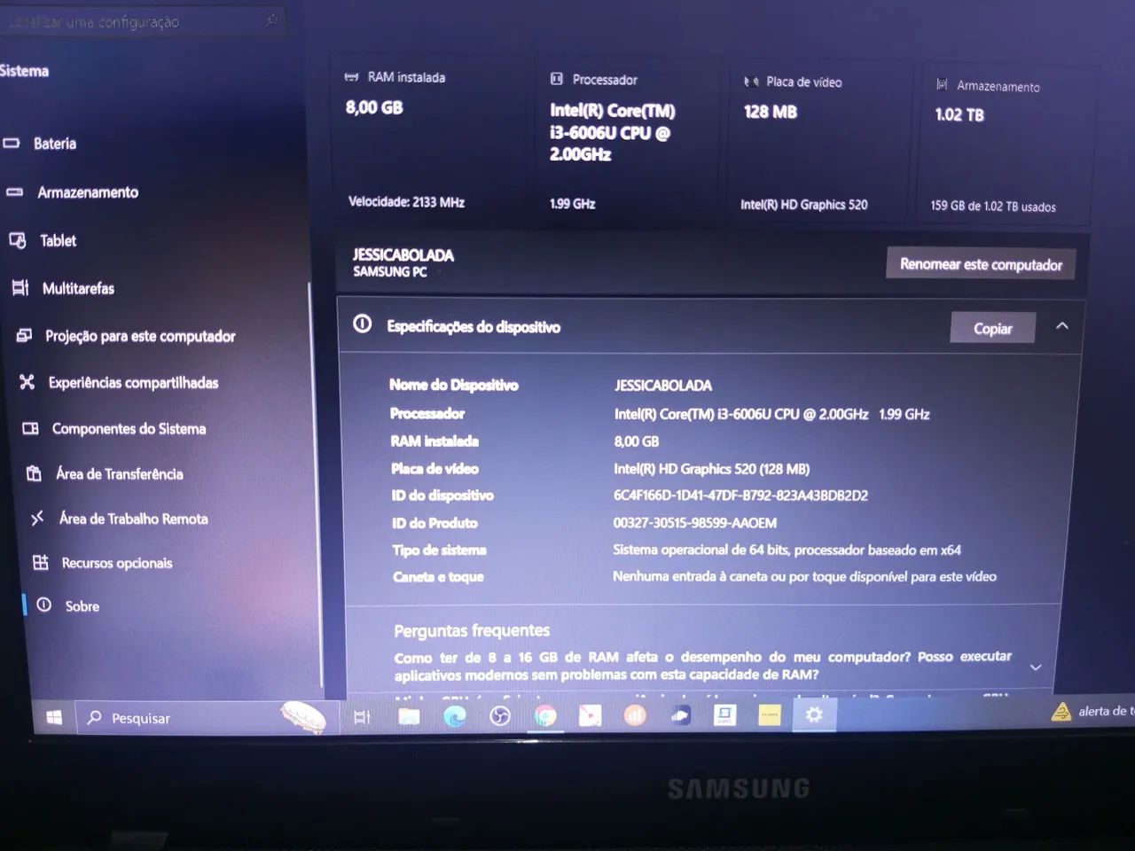 Notebook Samsung essentials  - Foto 2