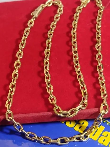 Cordão Cadeado 10 Gramas 4 mm 60 Cm Oco                                - Foto 2