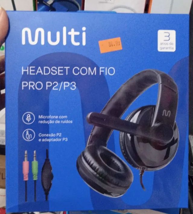FONE DE OUVIDO HEADSET PRO COM MICROFONE PRETO MULTILASER