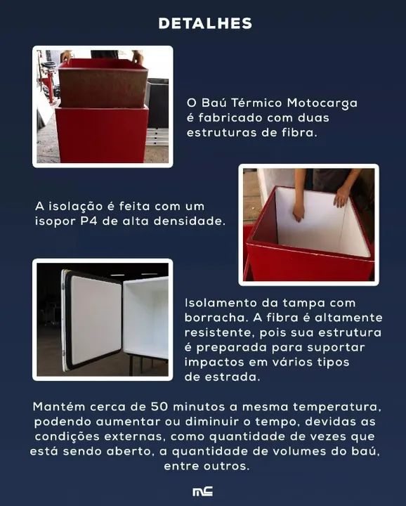 Baú Traseiro Fibra Térmico 160L - Foto 4