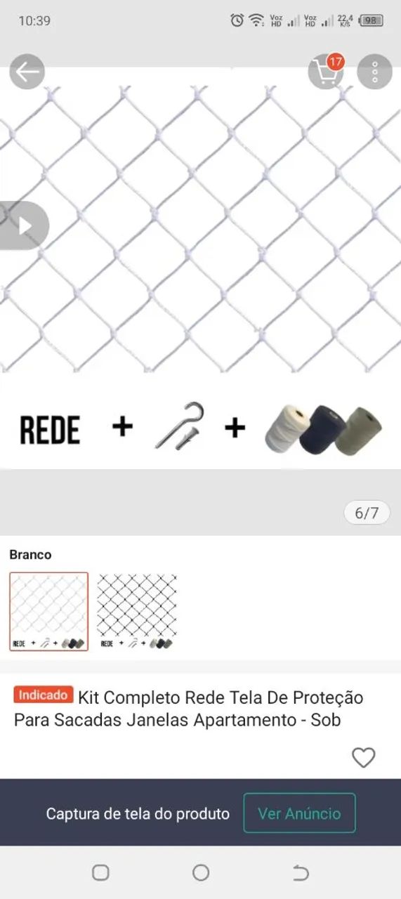 Kit de rede de proteção para piscina ou janela