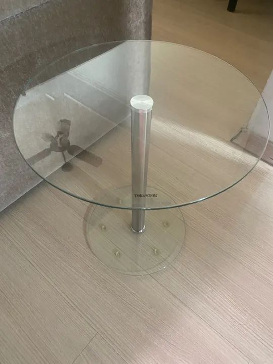 Mesa de centro em vidro e metal tok stok - Foto 2
