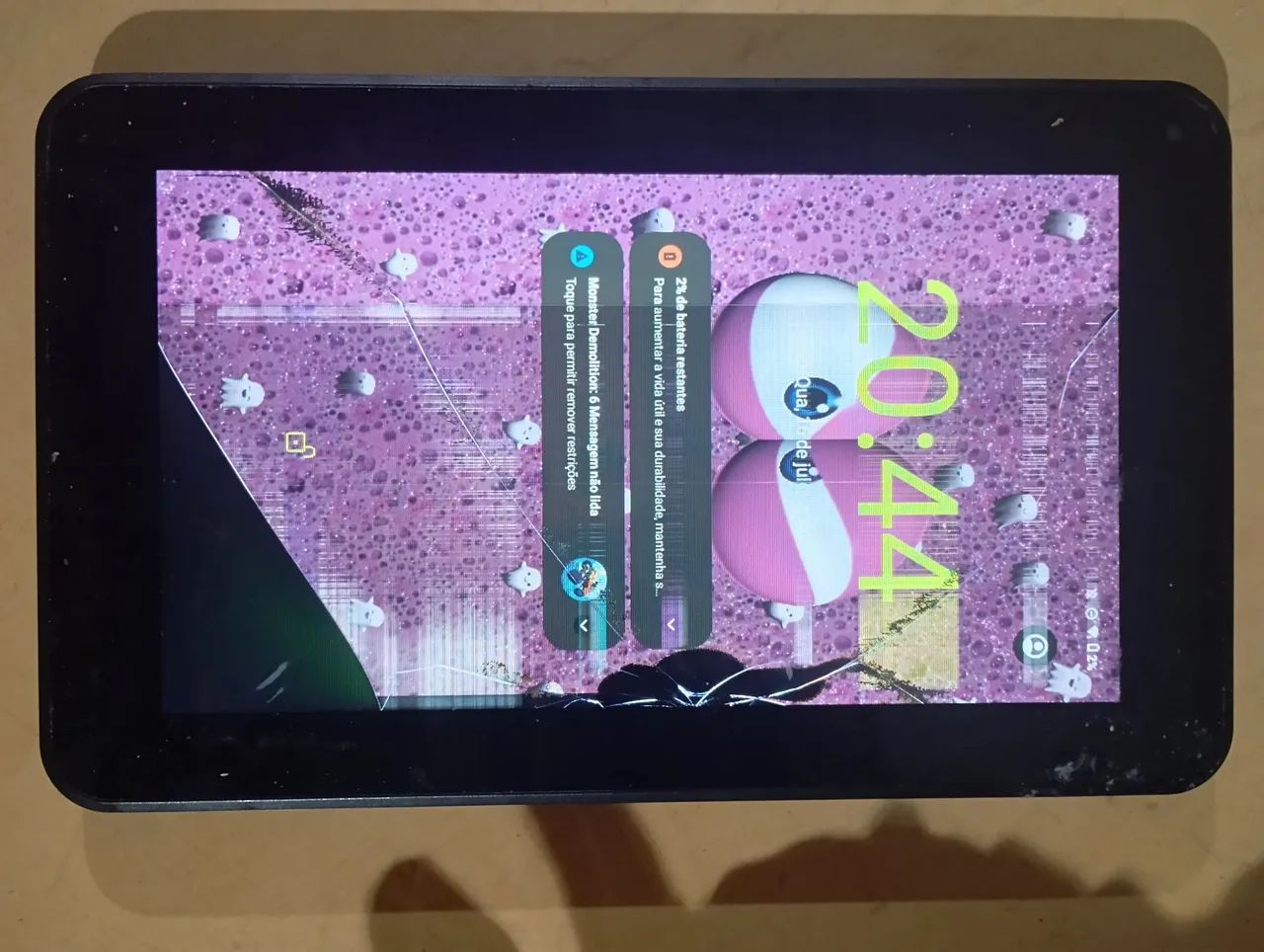Tablet com tela danificada