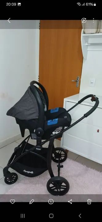 Conjunto Carrinho de Bebê Burigotto Convert, Bebê Conforto e Base - Foto 3