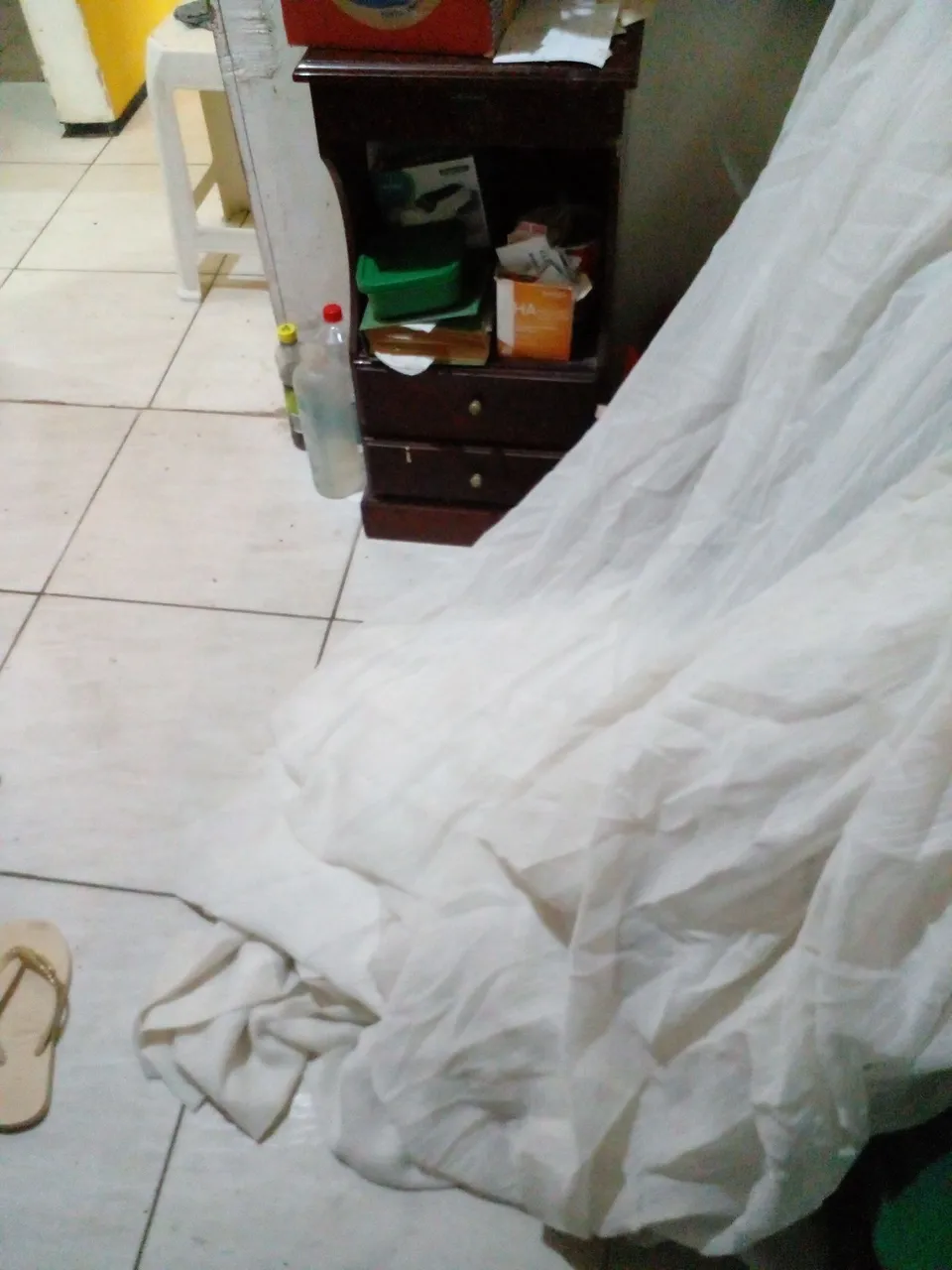 Cortina de tecido branco 7x2m