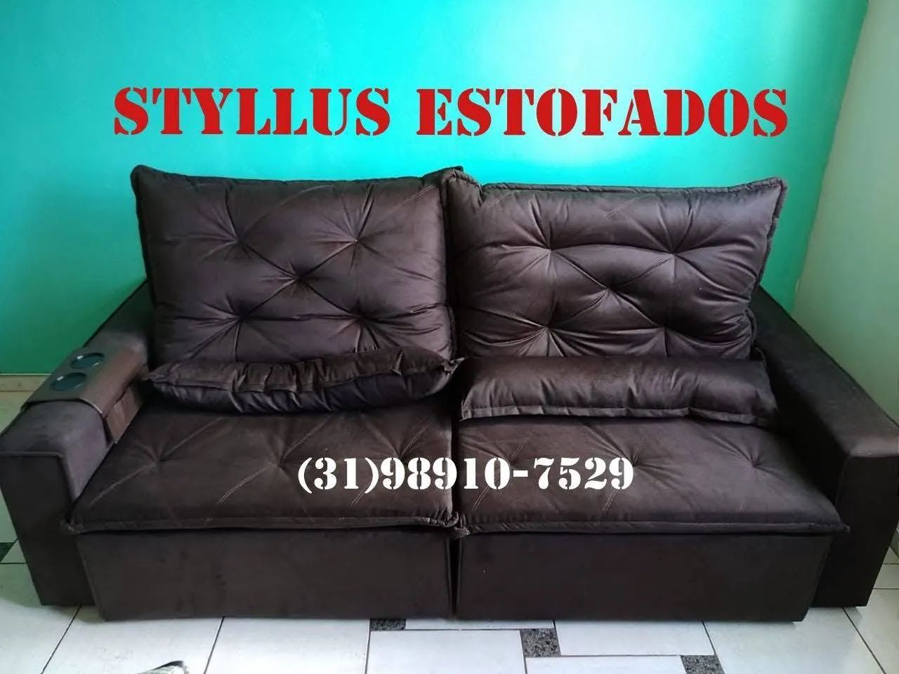 Sofá retrátil DUBA Cinza - Foto 2