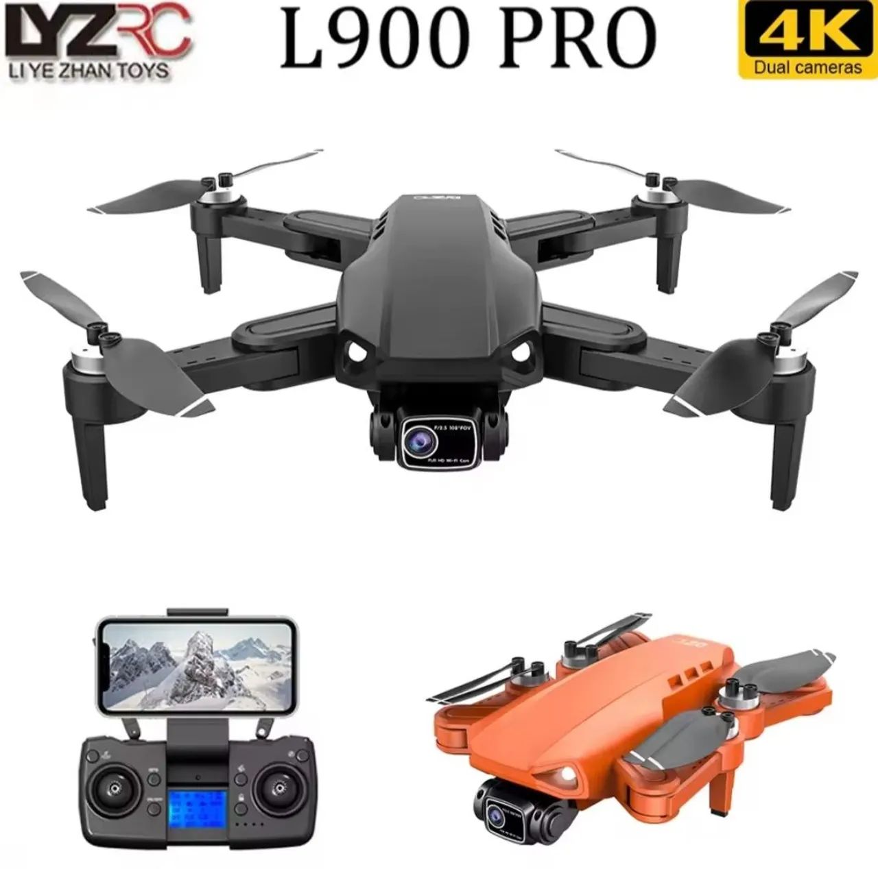 Drone L900 Pro 4k GPS 2 Câmeras 28 minutos 2km distância