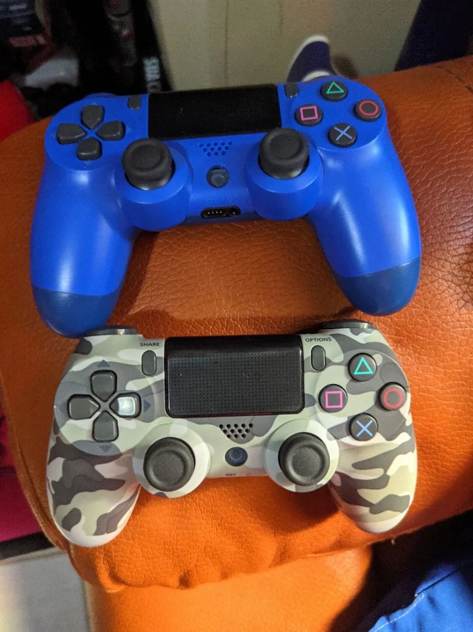 Controle Playstation 4 - Camuflado e Azul - Usados