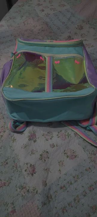 Mochila e Lancheira Infantil - puket - Rosa e Azul - Foto 6