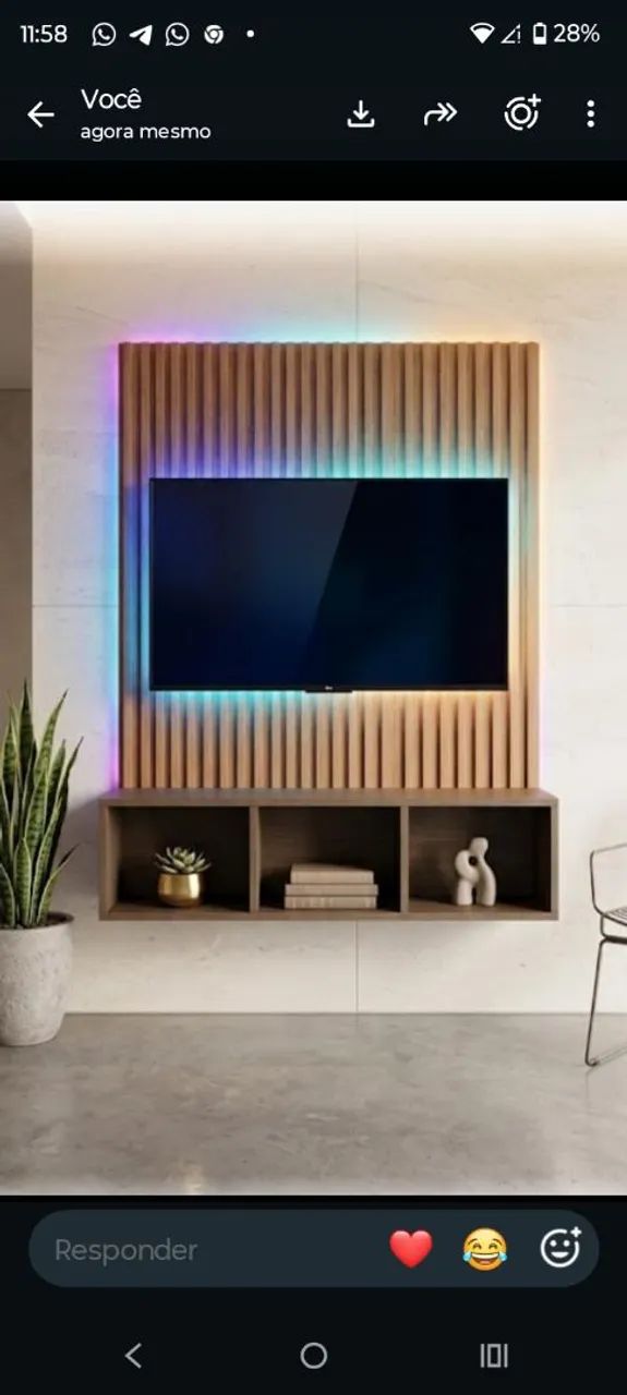 Painel tv com rack aéreo 