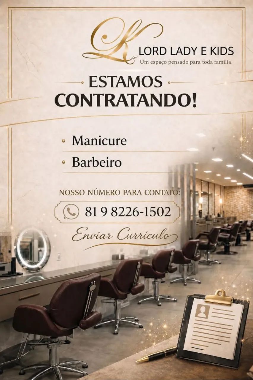 OPORTUNIDADE BARBEIRO MANICURE 