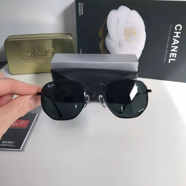 óculos de sol ray ban hexagonal black - Foto 5