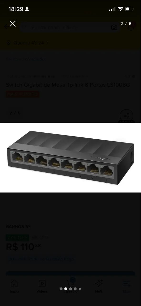 Switch Gigabit de Mesa Tp-link 8 Portas LS1008G - Foto 3