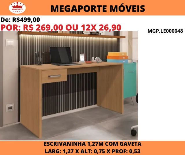 Escrivaninha 1,27 com Gavetas - Foto 3