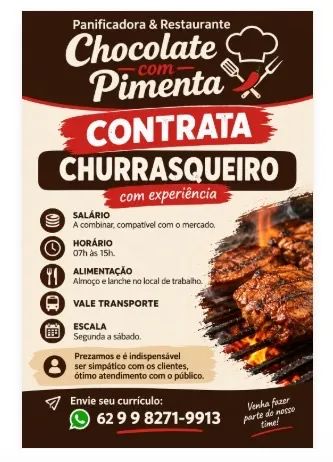 Contrata-se churrasqueiro com experiência 