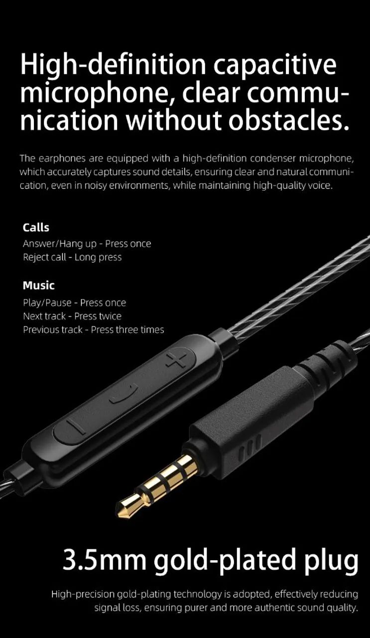 Fone com fio QKZ Ak6 Ultra com microfone  - Foto 5