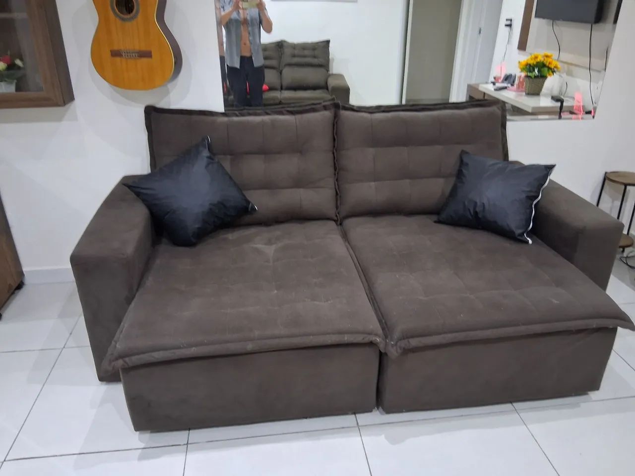 Sofa 3 lugares retratil  2,10m Largura  - Foto 5