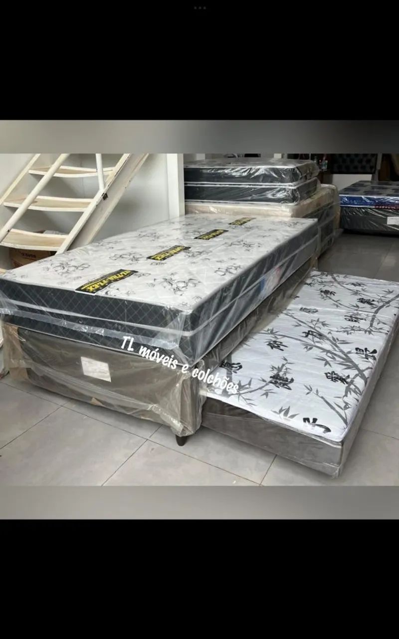 Colchão solteirão com base com auxiliar 