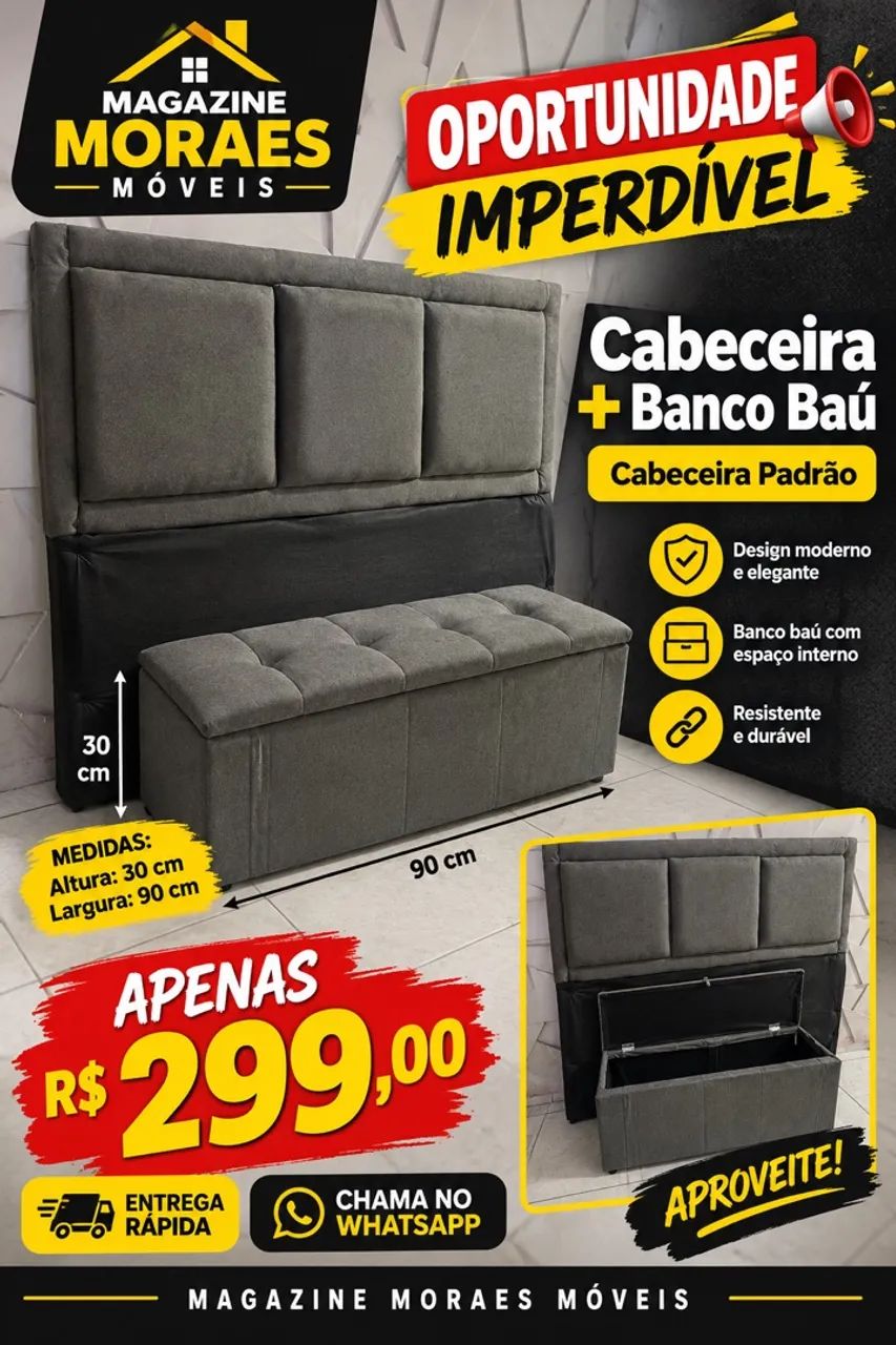 Banco baú -+ cabeceira  - Foto 2