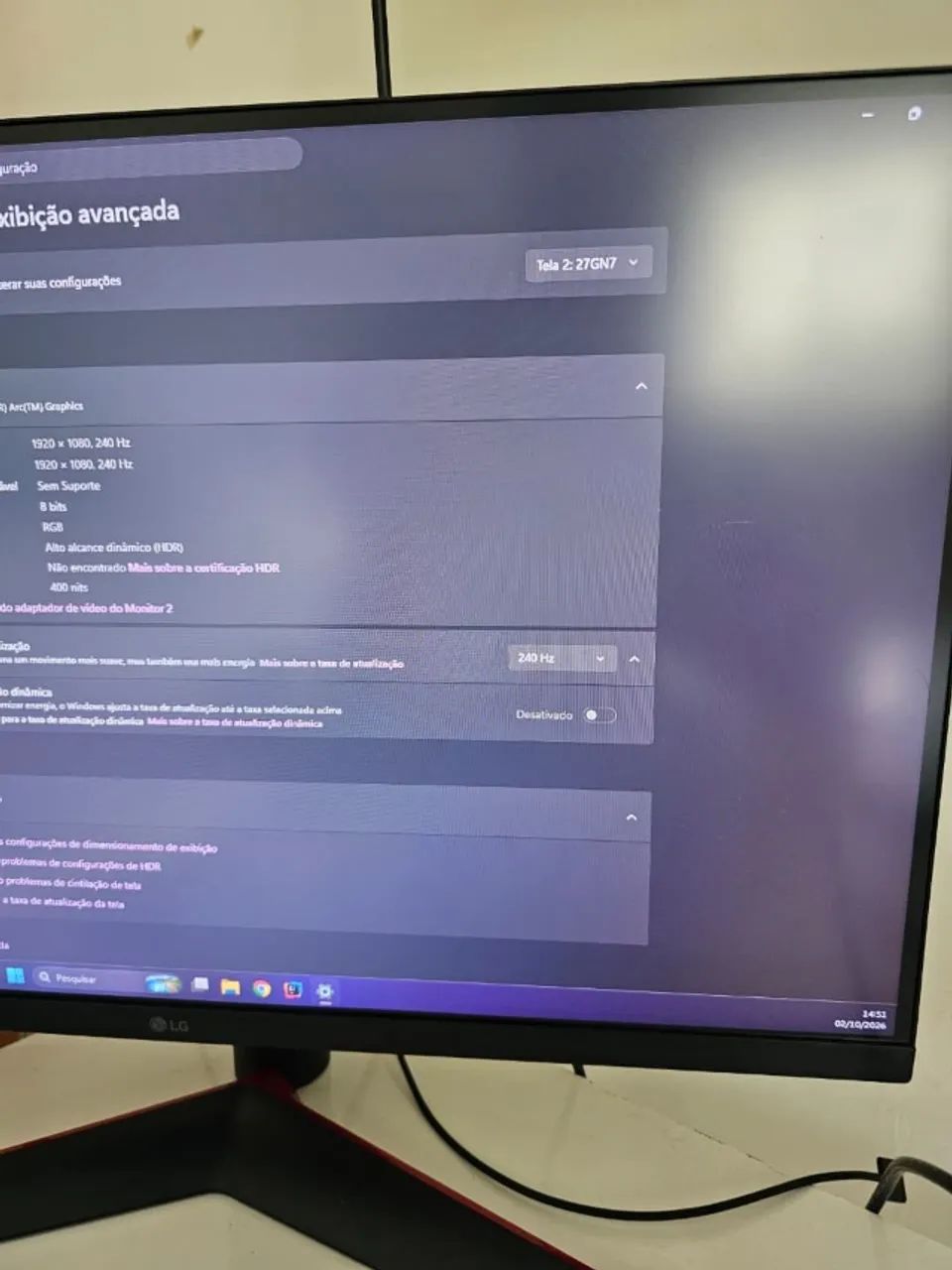 Monitor 240HZ LG Ultragear 27'  - Foto 3
