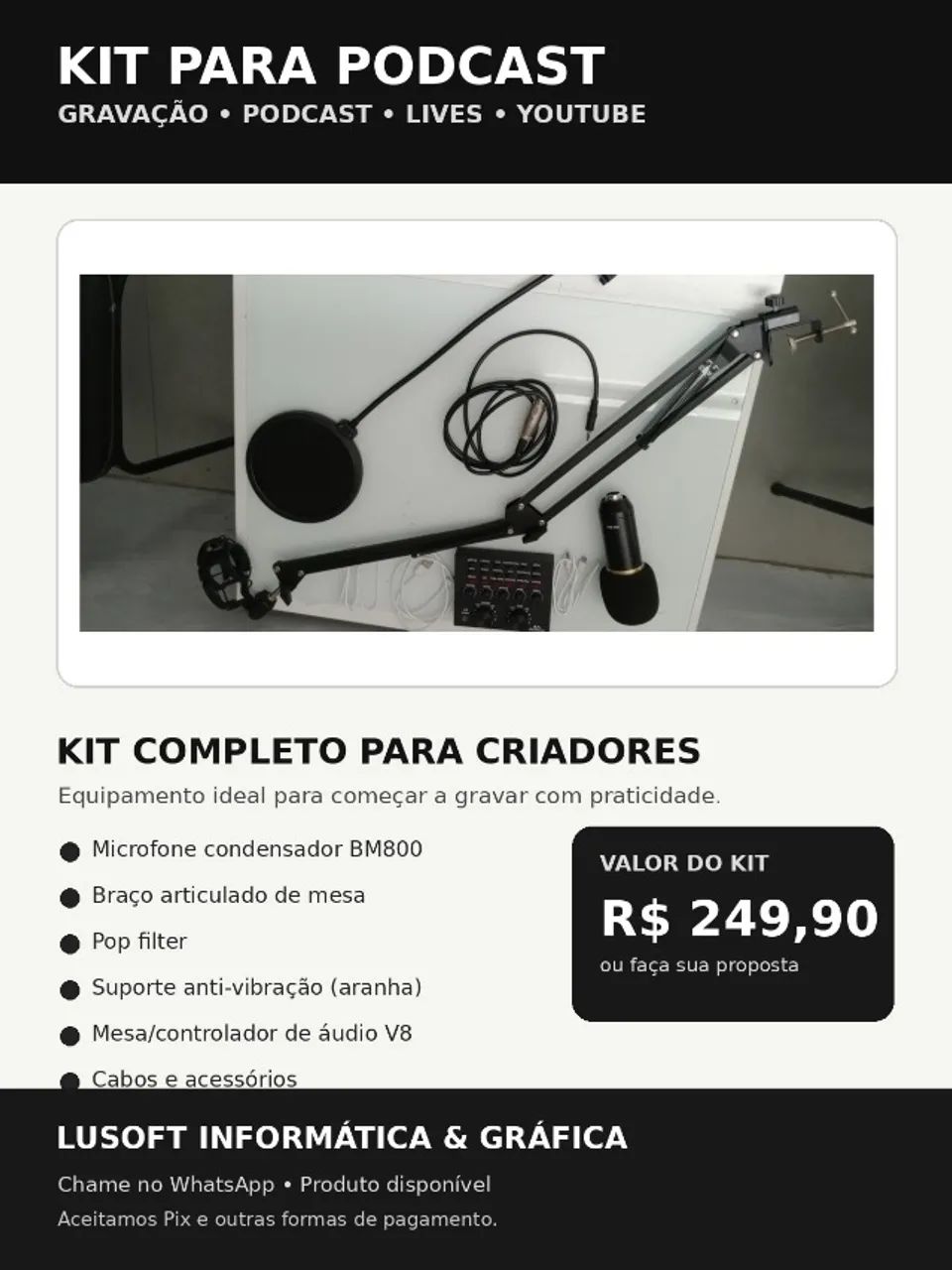 kit para criadores - podcast