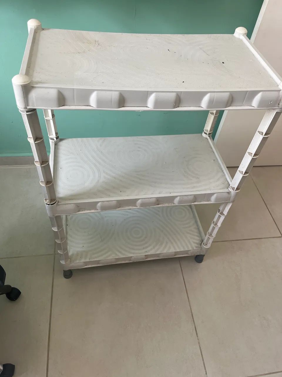 Prateleira de plástico branca 3 andares